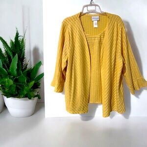 Yellow Alfred Dunner two-fer blouse